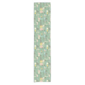 Mid Century Moderne Grafische Ontwerptabeluitvoerd Korte Tafelloper (Voorkant)