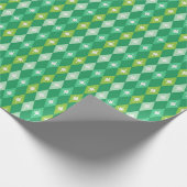 Mid Century Moderne Groene Diamant Kerstmis Cadeaupapier (Hoek)