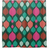 Mid Century Moderne Groene Geometric Douchegordijn (Voorkant)