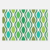 Mid Century Moderne Groene Geometrische Ogee patro Inpakpapier Vel (Voorkant 3)