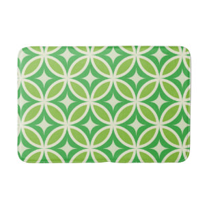 Mid Century Moderne Groene Starbursts op cirkels Badmat