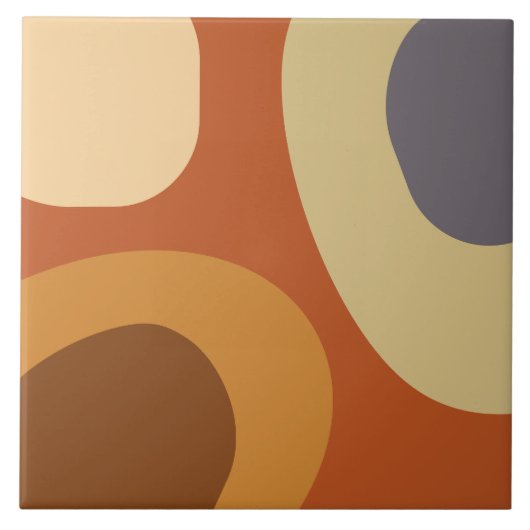 Mid Century Moderne Grote Vormen Tegeltje (Voorkant)