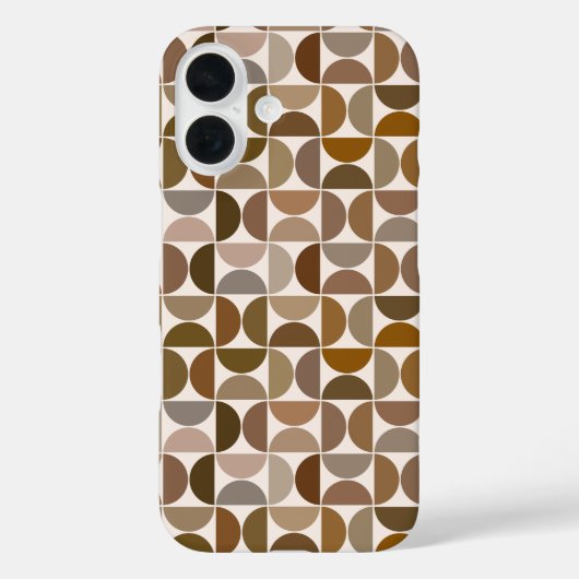 Mid-Century Moderne Halfcirkels Browns+Crème Case-Mate iPhone Case (Achterkant)