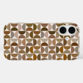 Mid-Century Moderne Halfcirkels Browns+Crème Case-Mate iPhone Case (Achterkant (horizontaal))