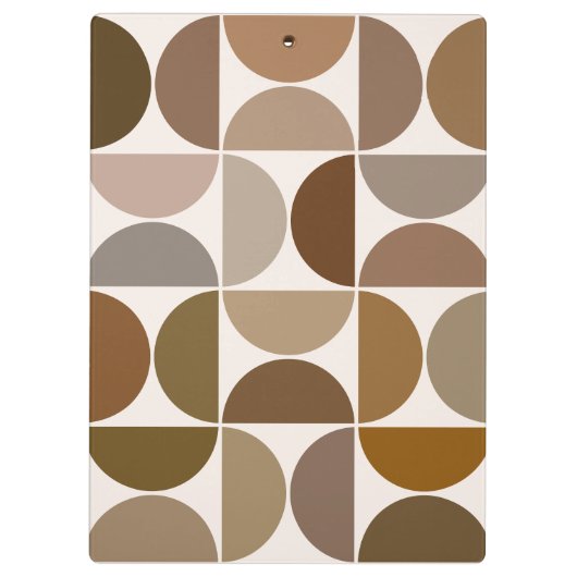 Mid-Century Moderne Halfcirkels Browns+Crème Klembord (Achterkant)