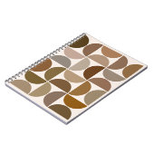Mid-Century Moderne Halfcirkels Browns+Crème Notitieboek (Linkerzijde)