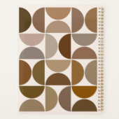 Mid-Century Moderne Halfcirkels Browns+Crème Planner (Achterkant)