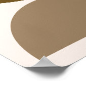 Mid-Century Moderne Halfcirkels Browns+Crème Poster (Hoek)