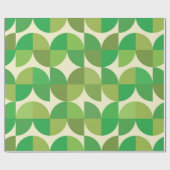 Mid Century Moderne halve cirkels patroon groen Cadeaupapier (Vlak)