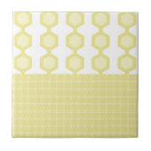 Mid Century Moderne Hexagons Pastel Geel Tegeltje (Voorkant)