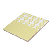 Mid Century Moderne Hexagons Pastel Geel Tegeltje (Zijkant)