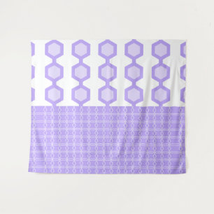 Mid Century Moderne Hexagons Pastel Lavender Wandkleed