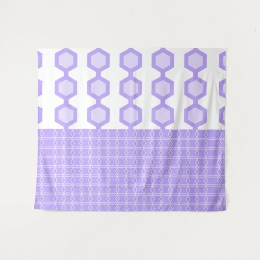 Mid Century Moderne Hexagons Pastel Lavender Wandkleed (Voorkant (horizontaal))