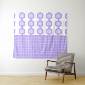 Mid Century Moderne Hexagons Pastel Lavender Wandkleed (In Situ (horizontaal))