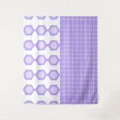 Mid Century Moderne Hexagons Pastel Lavender Wandkleed (Voorkant)