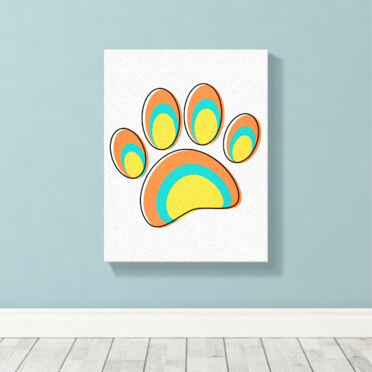 Mid Century Moderne Hond Paw Print (Insitu (Houten vloer))