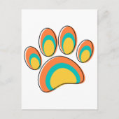Mid Century Moderne Hond Paw Print Briefkaart (Voorkant)