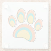 Mid Century Moderne Hond Paw Print Glazen Onderzetter (Achterkant)