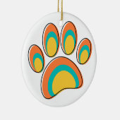 Mid Century Moderne Hond Paw Print Keramisch Ornament (Rechts)