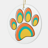 Mid Century Moderne Hond Paw Print Keramisch Ornament (Links)