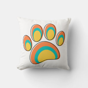 Mid Century Moderne Hond Paw Print Kussen