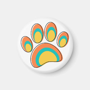 Mid Century Moderne Hond Paw Print Magneet