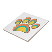 Mid Century Moderne Hond Paw Print Tegeltje (Zijkant)
