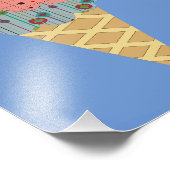 Mid Century Moderne Ice Cream Cone Foto Afdruk (Hoek)