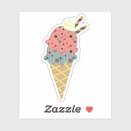 Mid Century Moderne Ice Cream Cone Sticker