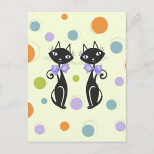 Mid Century Moderne Kat Briefkaart