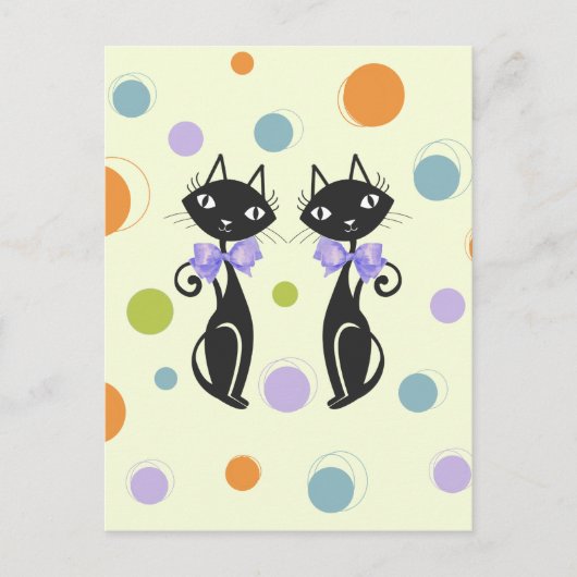 Mid Century Moderne Kat Briefkaart (Voorkant)