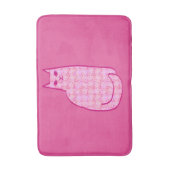 Mid-Century Moderne Kat, Fuchsia en Licht Roze Badmat (Voorkant Verticaal)