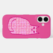 Mid-Century Moderne Kat, Fuchsia en Licht Roze Case-Mate iPhone Case (Achterkant (horizontaal))