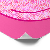 Mid-Century Moderne Kat, Fuchsia en Licht Roze Poster (Hoek)