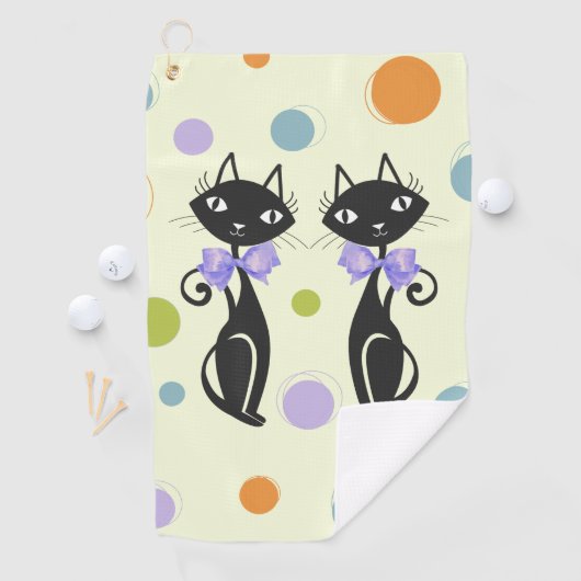 Mid Century Moderne Kat Golfhanddoek (Insitu)