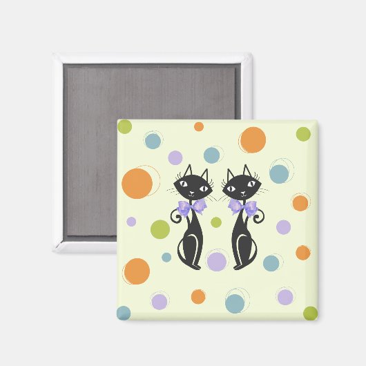 Mid Century Moderne Kat Magneet (Voorkant / Achterkant)