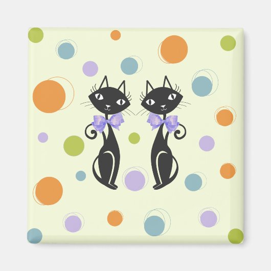 Mid Century Moderne Kat Magneet (Voorkant)