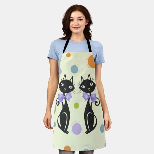 Mid Century Moderne Kat Schort (Gedragen)