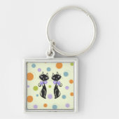 Mid Century Moderne Kat Sleutelhanger (Voorkant)