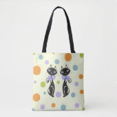 Mid Century Moderne Kat Tote Bag (Voorkant)