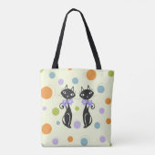 Mid Century Moderne Kat Tote Bag (Achterkant)
