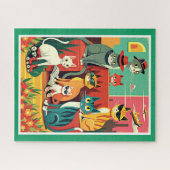 Mid Century moderne katten op vakantie Legpuzzel (Horizontaal)