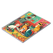 Mid Century moderne katten op vakantie Notitieboek (Linkerzijde)