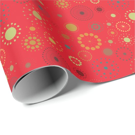 Mid Century Moderne Kerst Cadeaupapier (Rol Hoek)