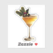 Mid Century Moderne Kerst Champagne Cocktail Sticker (Vel)