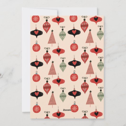 Mid Century Moderne Kerst Feestdagenkaart (Achterkant)