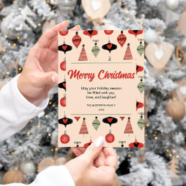 Mid Century Moderne Kerst Feestdagenkaart