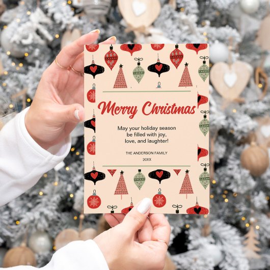 Mid Century Moderne Kerst Feestdagenkaart