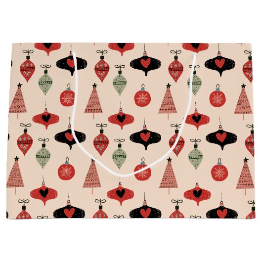 Mid Century Moderne Kerst Groot Cadeauzakje (Voorkant)