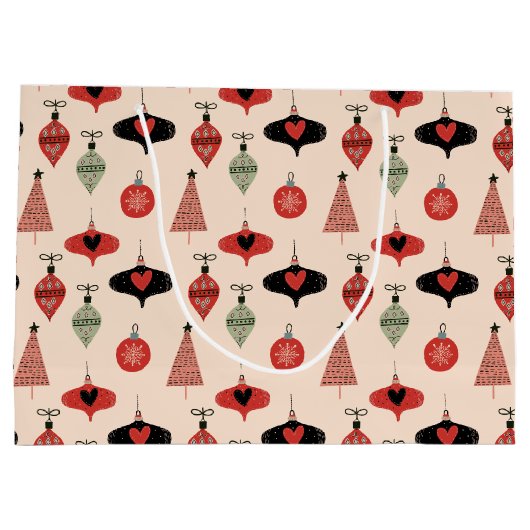 Mid Century Moderne Kerst Groot Cadeauzakje (Achterkant)